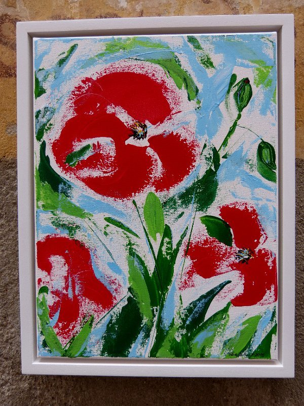 Mohnblumen 2 2015 40x30 Acryl auf LW, SOLD